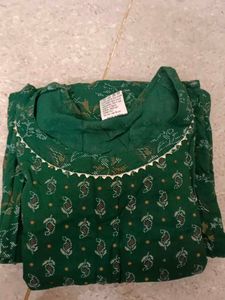 maternity green size zip kurta