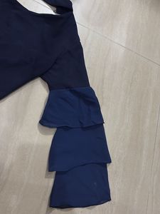 Stylish One-Shoulder Navy Top