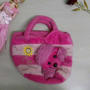 Cute Pink Dog Plush bag for Kids