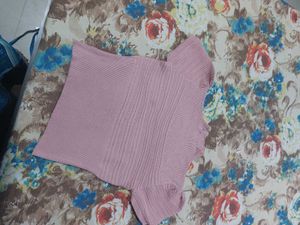 Pink Ribbed Knit Top