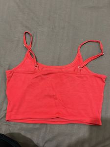 Red Graphic Crop Tank Top