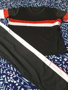 Stylish Black & Red Tracksuit Set