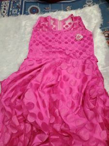 pink net frock for women