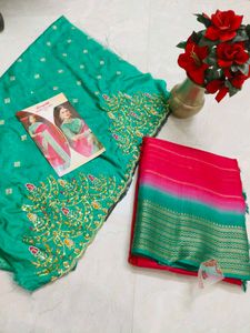 Elegant Silk Saree with Exquisite Embroidery