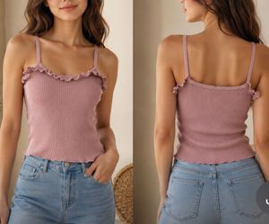 Pink Ribbed Camisole Top