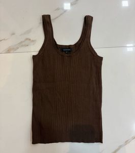 Westside Brown Ribbed Knit Tank Top