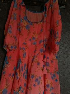 Peach Color Anarkali Kurta
