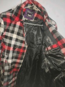 Plaid Wool Blend Coat