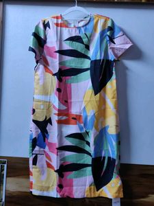Colorful Abstract Print A-Line Dress