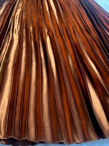 Vintage Satin Brown Pleated Skirt✨