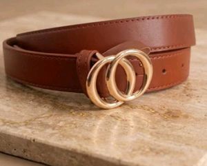 Stylish Brown Belt with Gold Buckle