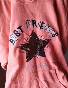 Pink "Best Friends" Sequin Hoodie Dress