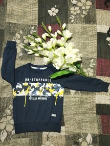 Navy Blue Full Sleeves Sweat Shirt.