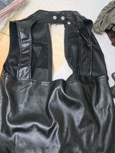 Black Faux Leather Vest