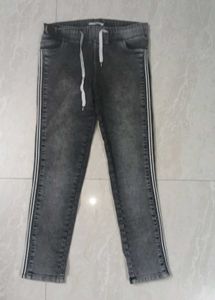 Stylish Grey Wash Denim Straight leg pants