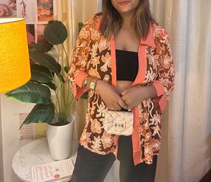 Stylish Orange transparent shirt