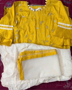 mustard Sharara set