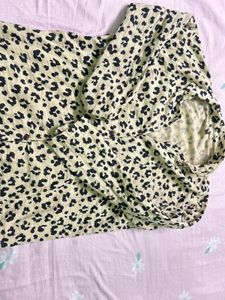 Leopard Print Button-Up Shirt