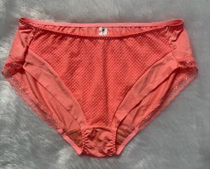 Coral Lace Trim Briefs