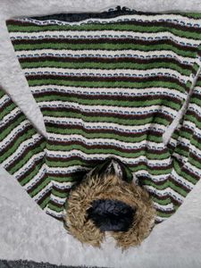 Cozy Striped Faux Fur Hooded Jacket