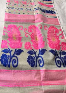 Multi Coloured Embroidery Jamdani Saree