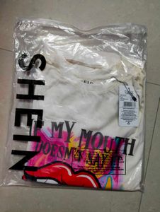 Shein Graphic Print White T-shirt