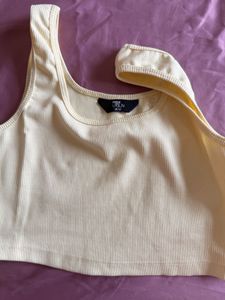 Ribbed Cream Tank Top