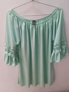 Light Mint Off-Shoulder dress