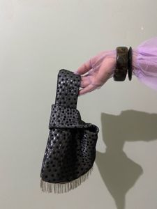 Black &amp; Silver Polka Putli Bag