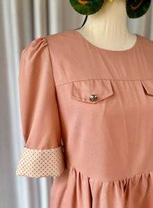 Peach Dress with unique cuff detailing