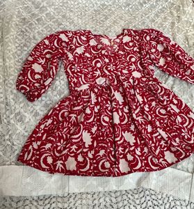 Red Floral Print Peplum Kurti🫶🏻❤️✨