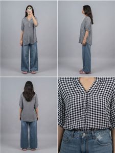 Chic Checkered Tunic Top