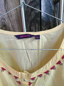 Yellow Embroidered Kurta