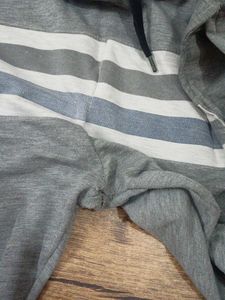 Men's Grey Striped Athletic Shorts