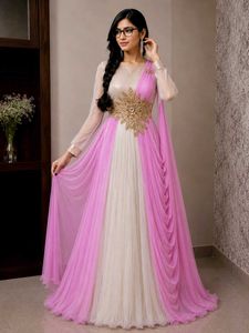 white and Pink Gown