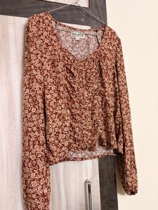 Chic Floral Print Long Sleeve Top