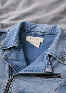 H&amp;M Cropped Denim Biker Jacket