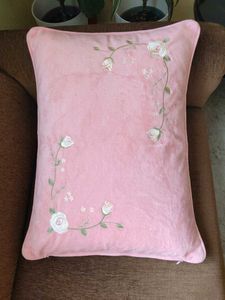 Pink Embroidered pillow Cover(single pcs)
