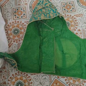 2blouse combo green and Red Embroidered Blouse wit