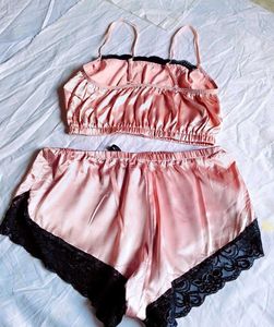 Satin Lace Pajama Set