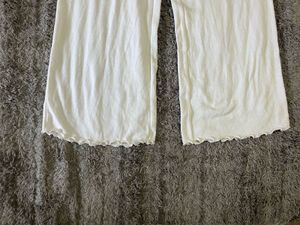 H&amp;M Sheer Lounge Set – White Long Sleeve Top &amp; Wid