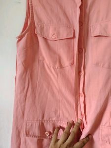 Sleeveless Pink Utility Dress