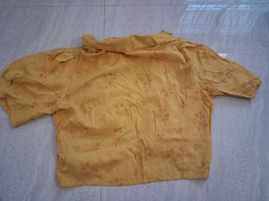 Yellow Floral Print Button-Up Shirt