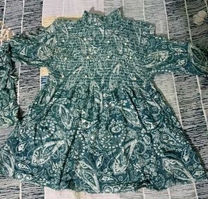 Boho Paisley Print Smocked Top