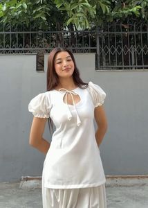 Desi short kurti with Farsi pant set