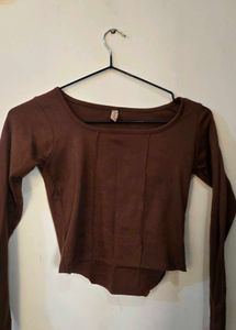 🤎Chocolate Brown Ribbed Long Sleeve Top🤎