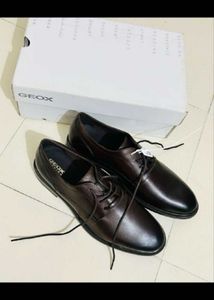 Geox Men's Brown Leather Formal Shoes