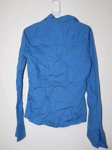 Chic Blue Button-Up Shirt