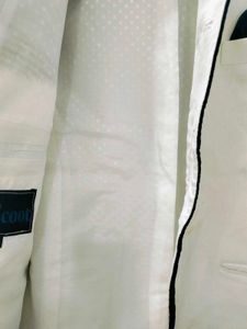 White Nehru Jacket with Black Trim