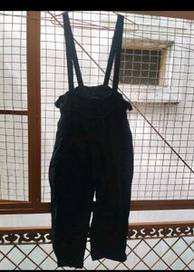 Black suspender pant